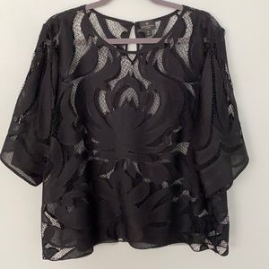Worthington Black Lace Blouse